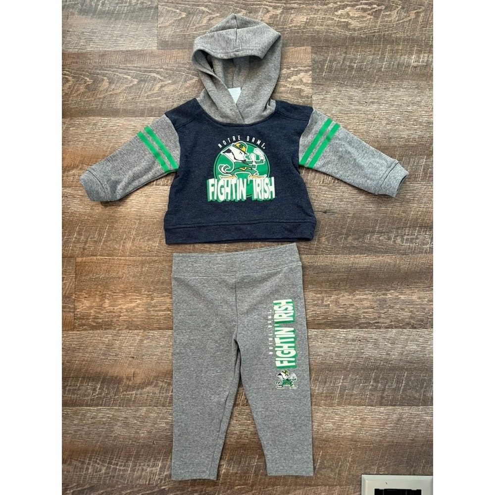 Gen2 Notre Dame Fighting Irish Kids Hoodie and Pants Set Navy Grey 18M